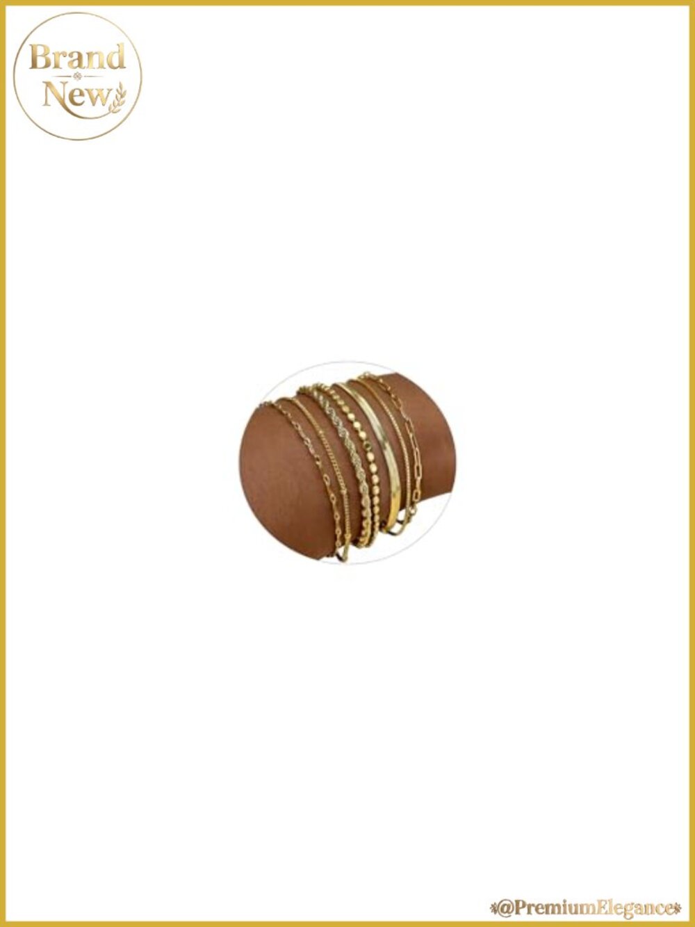 14K Gold Plated Stackable Bracelet Set Non Tarnish Layered